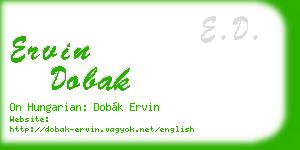 ervin dobak business card