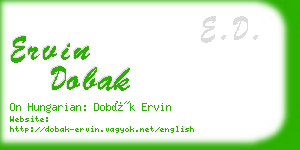 ervin dobak business card